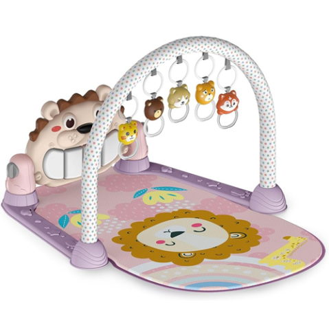 Maxi Baby Tapete de Atividades Bebê Piano Musical Lion Rosa