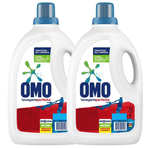 Omo 2 Unidades Sabão Líquido Lavagem Perfeita 5L