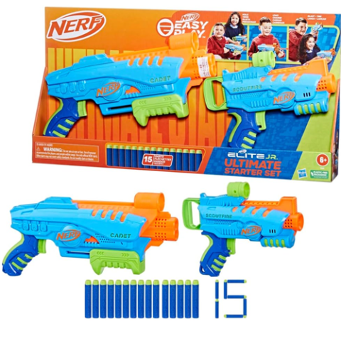 Pack 2 Lançadores Nerf Elite Junior Ultimate Starter Set + 15 Dados Hasbro