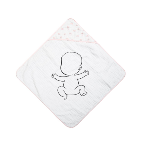 Papi Textil Toalha De Banho Papi Soft com Capuz Estampada 80cm X 80cm