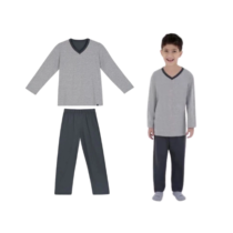 Pijama Infantil Lupo Kids Manga Longa Algodão