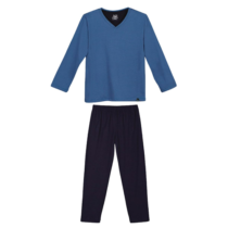 Pijama Longo Lupo Kids Hipoalergênico Azul