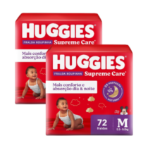 2 Pacotes Huggies Fralda Roupinha Supreme Care M 72 Unidades