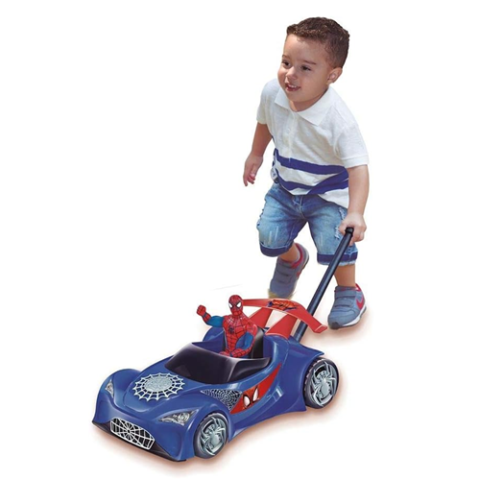 Carrinho De Empurrar Spider-Man com Haste Lider Brinquedos