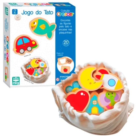 Jogo Didatico do Tato Peças de Madeira Nig Brinquedos