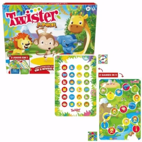 Jogo Twister Junior Safari dos Animais e Festa dos Animais Hasbro