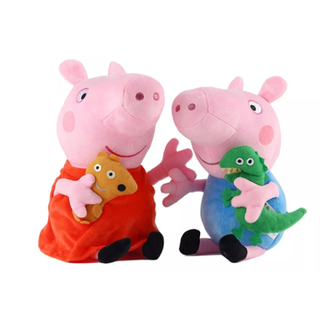 Kit 2 Pelúcias Peppa Pig E George Pig 20cm Antialergicos
