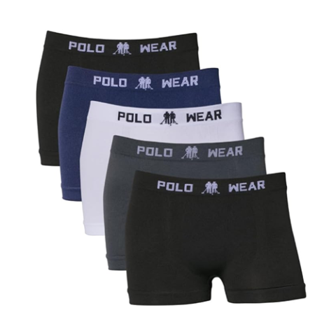 Kit 5 Cuecas Infantil Boxer Polo Wear Microfibra Sortido