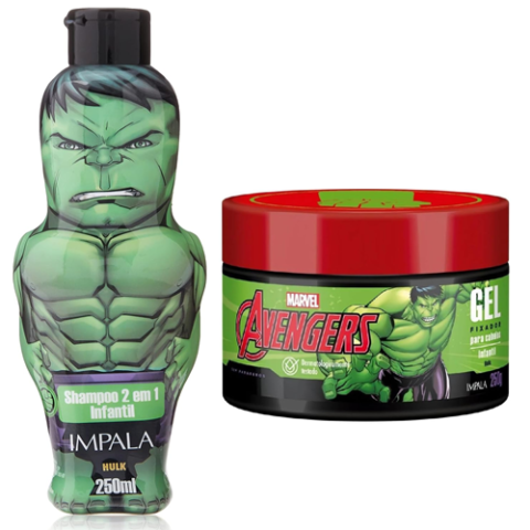 Kit Avengers Hulk Shampoo 2 em 1 250ml + Gel 250g Impala