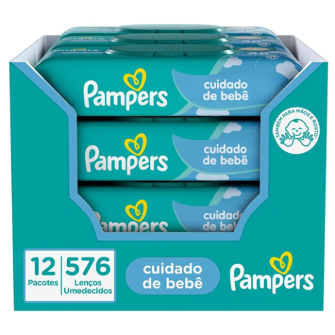 Pampers Lenços Umedecidos Cuidado de Bebê 576 unidades