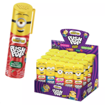 Pirulito Push Pop Minions Com Tattoo Display 20 Unidades