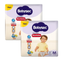 2 Pacotes Fralda Babysec Galinha Pintadinha Pants Hiper M 64 Unidades