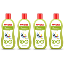 4 Unidades Shampoo Infantil Huggies Chá de Camomila 200ml
