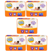 5 Pacotes Fralda Pom Pom Protek Proteção de Mãe Hiper G 42 Unidades