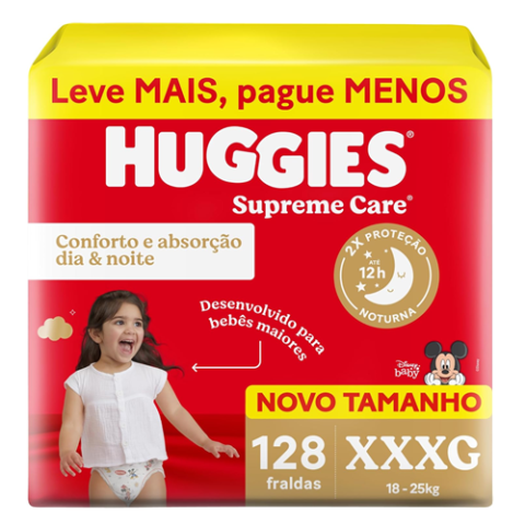 Fralda Huggies Supreme Care XXXG 128 Unidades