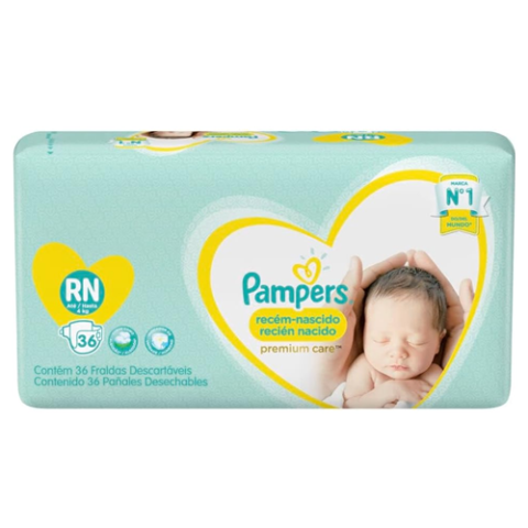Fralda Pampers Premium Care RN 36 Unidades