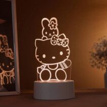 Hello Kitty Luminária Led 3D com Cabo USB