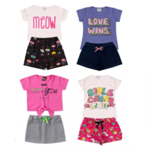 Kit 4 Conjuntos Infantil Menina Imperio Kids