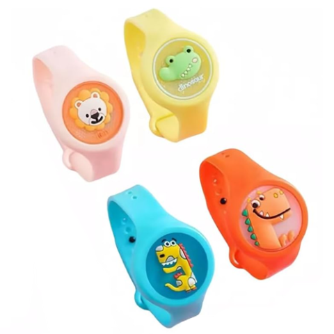 Kit 4 Pulseiras Repelente Infantil Anti Mosquito Com Led Proteção Citronela Natural Anti Mosquito Dengue