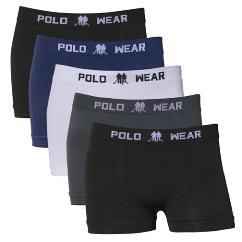 Kit 5 Cuecas Boxer Infantil Polo Wear Microfibra Sortido