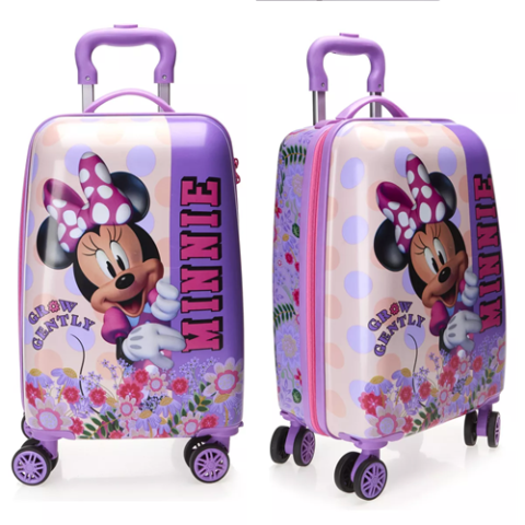 Mala Infantill De Viagem Pequena de Bordo Minnie Disney com Rodinhas Giro 360° Xeryus