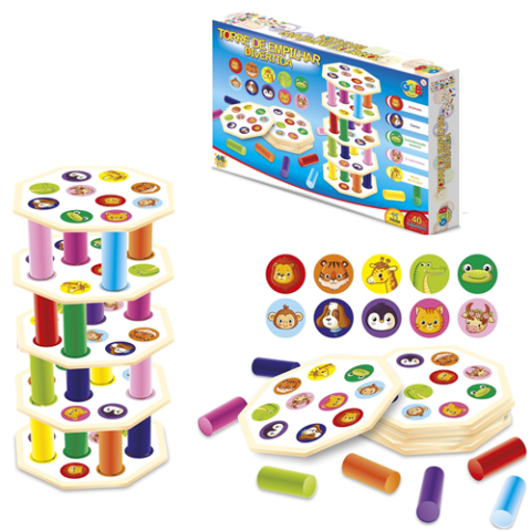 Torre de Empilhar Divertida Animais 51 Peças