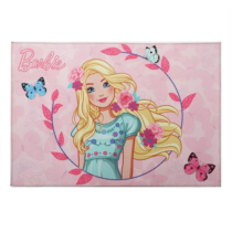 Tapete Infantil Barbie Cores 70cmx100cm Jolitex Rosa