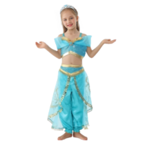 Fantasia De Menina Princesa Jasmine Infantil Luxo + Coroa