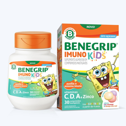 Benegrip Imuno Kids Suplemento Alimentar 30 comprimidos mastigaveis