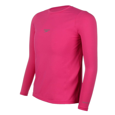 Camiseta Infantil Speedo UV50+ Protection Rosa Tam. M/L