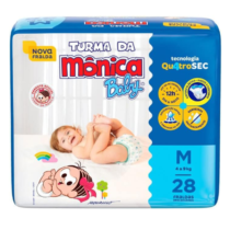 Fralda Turma da Mônica Baby Jumbo M 28 Unidades