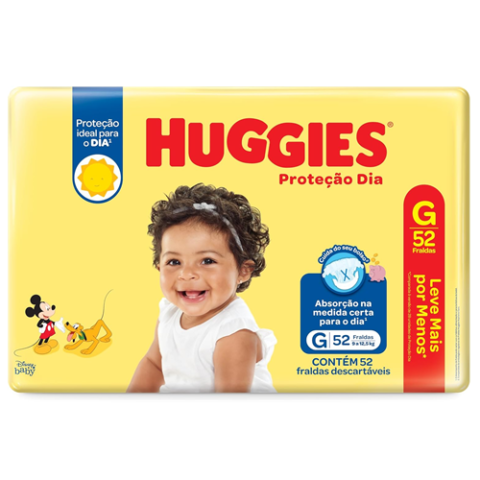 Huggies Fralda Proteção Dia G 52 Unidades