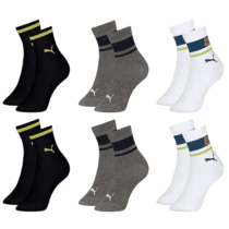Kit 6 Pares Meia Puma Infantil Cano Longo Algodão