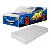 Mini Cama Carro Mcqueen Montessoriana Azul + Colchão D20 NE Loja
