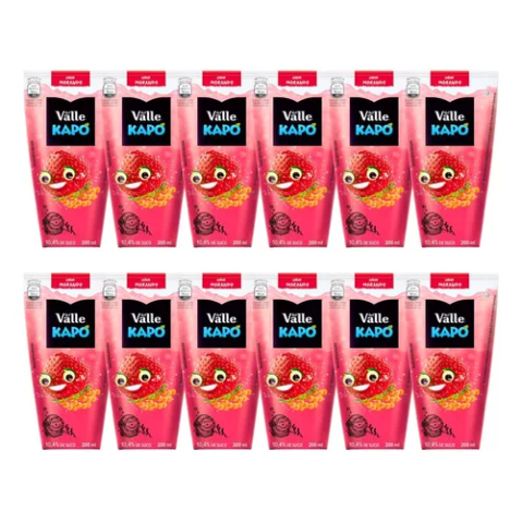 Pack 12 Unidades Kapo Morango 200ml