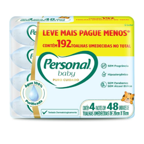 Promopack Personal Toalha Umedecida Baby Puro Cuidado 192 Unidades