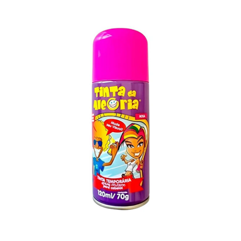 Tinta Temporária Spary Para Cabelo Infantil Dalegria Rosa 120ml