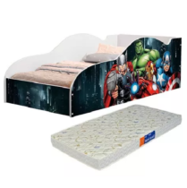Mini Cama Vingadores com Proteção Lateral + Mini Colchão D20 Tigo