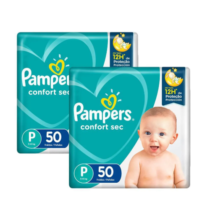 2 Pacotes Fralda Pampers Confort Sec P 50 Unidades