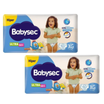 2 Pacotes Fraldas Babysec Ultrasec Galinha Pintadinha XG 60 Unidades