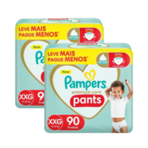 2 Pacotes Pampers Pants Premium Care XXG 90 Unidades