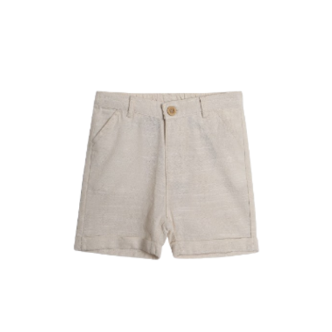 Bermuda Jeans Baby Way com Bolsos Bege Claro
