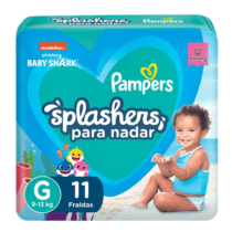 Fralda Pampers Splashers Para Água Baby Shark G 11 Unidades