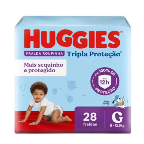 Fralda Huggies Roupinha Tripla Proteção G 28 Unidades