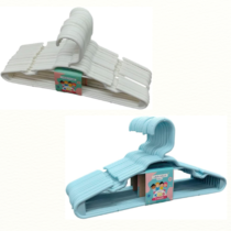 Kit 30 Cabides Infantis Reforçado Branco ou Azul Trioplast