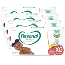 Kit 4 Pacotes Fraldas Personal Premium Protection XG 50 Unidades cada