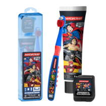 Kit Dentalclean Liga da Justiça Gel Dental 50g + Escova + Fio Dental + Estojo