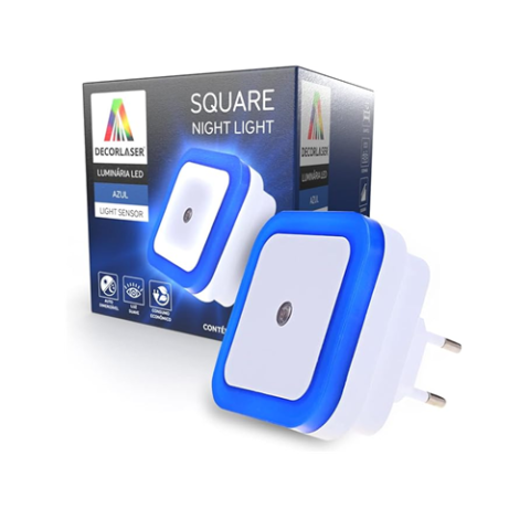 Luminaria Noturna Para Quarto Infantil Square Night Light Azul
