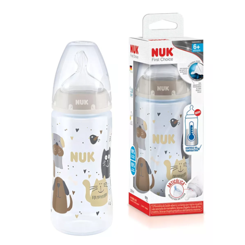 Mamadeira NUK com Controle de Temperatura Cats&Dogs 300ml