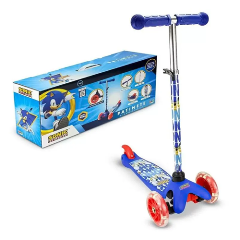 Patinete Ajustável Sonic 3 Rodas com Led BBR Toys